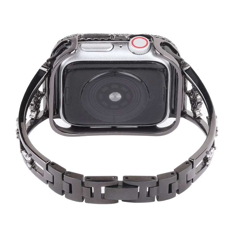Cinturino per orologio in metallo rame zircone, For Apple Watch Ultra 49mm / Series 8&7 45mm / SE 2&6&SE&5&4 44mm / 3&2&1 42mm, For Apple Watch Series 8&7 41mm / SE 2&6&SE&5&4 40mm / 3&2&1 38mm