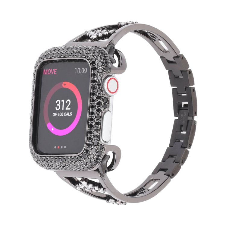 Cinturino per orologio in metallo rame zircone, For Apple Watch Ultra 49mm / Series 8&7 45mm / SE 2&6&SE&5&4 44mm / 3&2&1 42mm, For Apple Watch Series 8&7 41mm / SE 2&6&SE&5&4 40mm / 3&2&1 38mm