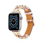 Catena + cinturino in pelle, For Apple Watch Ultra 49mm / Series 8&7 45mm / SE 2&6&SE&5&4 44mm / 3&2&1 42mm, For Apple Watch Series 8&7 41mm / SE 2&6&SE&5&4 40mm / 3&2&1 38mm
