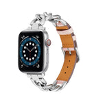 Catena + cinturino in pelle, For Apple Watch Ultra 49mm / Series 8&7 45mm / SE 2&6&SE&5&4 44mm / 3&2&1 42mm, For Apple Watch Series 8&7 41mm / SE 2&6&SE&5&4 40mm / 3&2&1 38mm