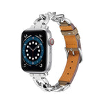 Catena + cinturino in pelle, For Apple Watch Ultra 49mm / Series 8&7 45mm / SE 2&6&SE&5&4 44mm / 3&2&1 42mm, For Apple Watch Series 8&7 41mm / SE 2&6&SE&5&4 40mm / 3&2&1 38mm