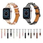 Catena + cinturino in pelle, For Apple Watch Ultra 49mm / Series 8&7 45mm / SE 2&6&SE&5&4 44mm / 3&2&1 42mm, For Apple Watch Series 8&7 41mm / SE 2&6&SE&5&4 40mm / 3&2&1 38mm