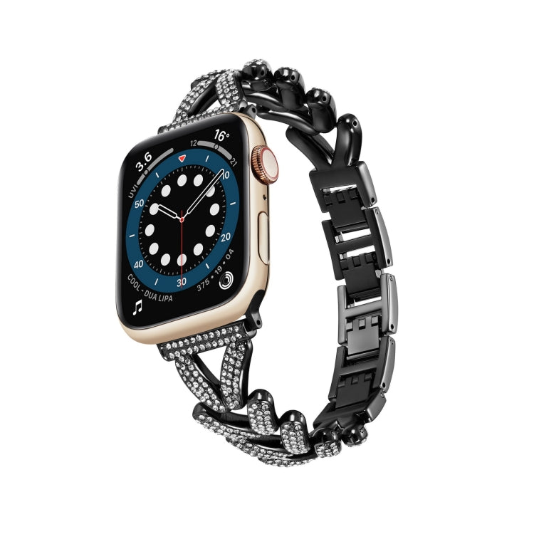 Cinturino in metallo con diamanti a triangolo, For Apple Watch Ultra 49mm / Series 8&7 45mm / SE 2&6&SE&5&4 44mm / 3&2&1 42mm, For Apple Watch Series 8&7 41mm / SE 2&6&SE&5&4 40mm / 3&2&1 38mm