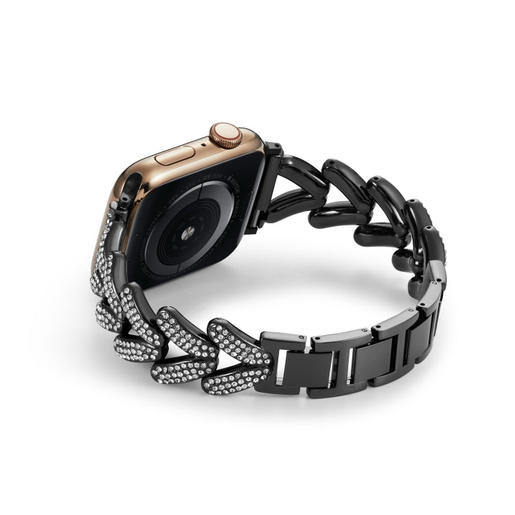 Cinturino in metallo con diamanti a triangolo, For Apple Watch Ultra 49mm / Series 8&7 45mm / SE 2&6&SE&5&4 44mm / 3&2&1 42mm, For Apple Watch Series 8&7 41mm / SE 2&6&SE&5&4 40mm / 3&2&1 38mm