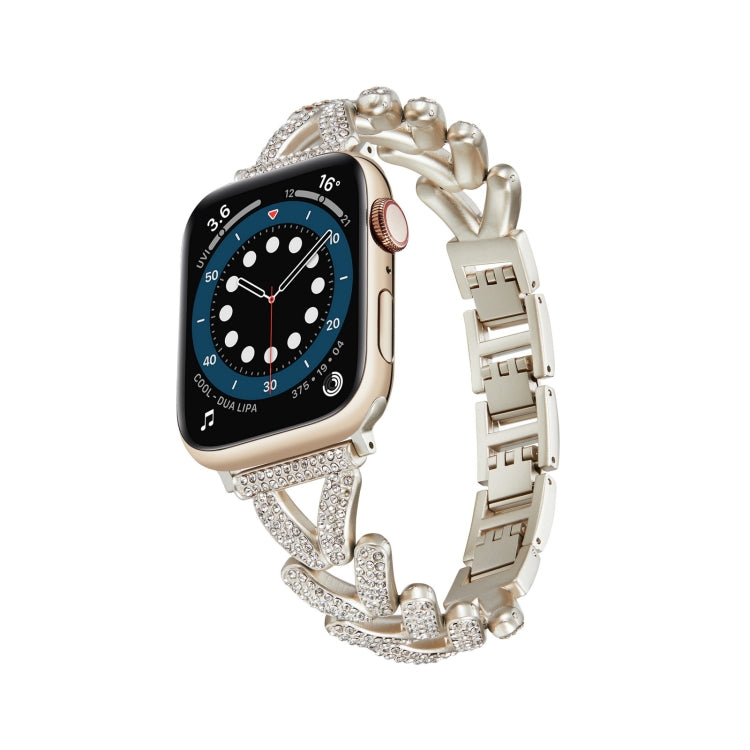 Cinturino in metallo con diamanti a triangolo, For Apple Watch Ultra 49mm / Series 8&7 45mm / SE 2&6&SE&5&4 44mm / 3&2&1 42mm, For Apple Watch Series 8&7 41mm / SE 2&6&SE&5&4 40mm / 3&2&1 38mm
