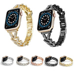 Cinturino in metallo con diamanti a triangolo, For Apple Watch Ultra 49mm / Series 8&7 45mm / SE 2&6&SE&5&4 44mm / 3&2&1 42mm, For Apple Watch Series 8&7 41mm / SE 2&6&SE&5&4 40mm / 3&2&1 38mm