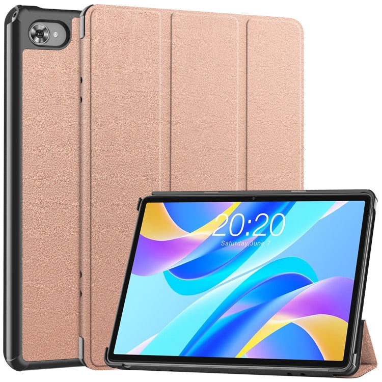Custodia per tablet in pelle con supporto a 3 pieghe Custer Pure Color, For Teclast M40 Plus