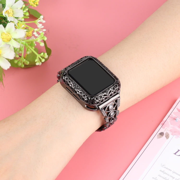 Cinturino per orologio in metallo con occhio di rame, For Apple Watch Ultra 49mm / Series 8&7 45mm / SE 2&6&SE&5&4 44mm / 3&2&1 42mm, For Apple Watch Series 8&7 41mm / SE 2&6&SE&5&4 40mm / 3&2&1 38mm
