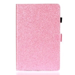 Custodia in pelle con apertura orizzontale in polvere glitterata lucida con supporto e slot per schede e funzione Sleep / Wake-up, For Huawei MediaPad M5 lite, For Lenovo Tab M10 Plus TB-X606F, For Lenovo Tab M10 TB-X605F / X505