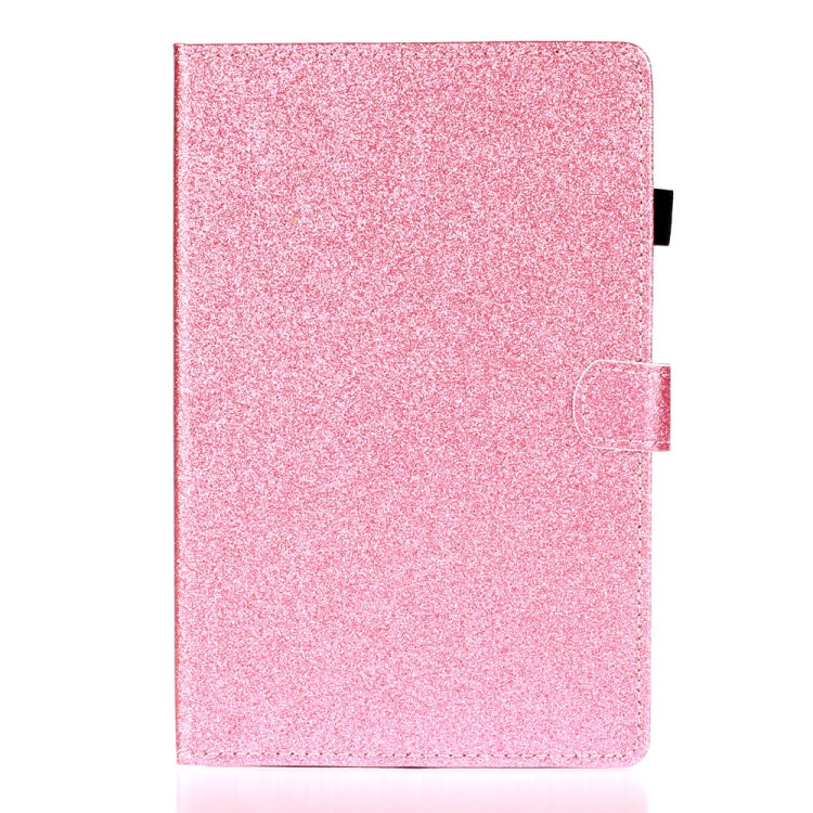 Custodia in pelle con apertura orizzontale in polvere glitterata lucida con supporto e slot per schede e funzione Sleep / Wake-up, For Huawei MediaPad M5 lite, For Lenovo Tab M10 Plus TB-X606F, For Lenovo Tab M10 TB-X605F / X505