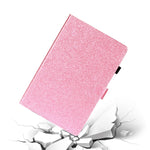 Custodia in pelle con apertura orizzontale in polvere glitterata lucida con supporto e slot per schede e funzione Sleep / Wake-up, For Huawei MediaPad M5 lite, For Lenovo Tab M10 Plus TB-X606F, For Lenovo Tab M10 TB-X605F / X505