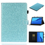 Custodia in pelle con apertura orizzontale in polvere glitterata lucida con supporto e slot per schede e funzione Sleep / Wake-up, For Huawei MediaPad M5 lite, For Lenovo Tab M10 Plus TB-X606F, For Lenovo Tab M10 TB-X605F / X505