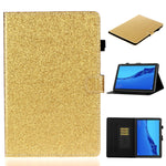 Custodia in pelle con apertura orizzontale in polvere glitterata lucida con supporto e slot per schede e funzione Sleep / Wake-up, For Huawei MediaPad M5 lite, For Lenovo Tab M10 Plus TB-X606F, For Lenovo Tab M10 TB-X605F / X505