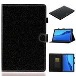 Custodia in pelle con apertura orizzontale in polvere glitterata lucida con supporto e slot per schede e funzione Sleep / Wake-up, For Huawei MediaPad M5 lite, For Lenovo Tab M10 Plus TB-X606F, For Lenovo Tab M10 TB-X605F / X505
