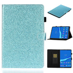 Custodia in pelle con apertura orizzontale in polvere glitterata lucida con supporto e slot per schede e funzione Sleep / Wake-up, For Huawei MediaPad M5 lite, For Lenovo Tab M10 Plus TB-X606F, For Lenovo Tab M10 TB-X605F / X505