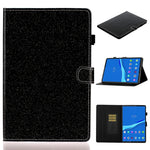 Custodia in pelle con apertura orizzontale in polvere glitterata lucida con supporto e slot per schede e funzione Sleep / Wake-up, For Huawei MediaPad M5 lite, For Lenovo Tab M10 Plus TB-X606F, For Lenovo Tab M10 TB-X605F / X505
