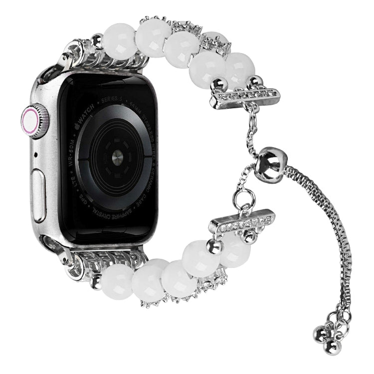 Cinturino per orologio a catena telescopica con perline a doppia fila, For Apple Watch Ultra 49mm / Series 8&7 45mm / SE 2&6&SE&5&4 44mm / 3&2&1 42mm, For Apple Watch Series 8&7 41mm / SE 2&6&SE&5&4 40mm / 3&2&1 38mm
