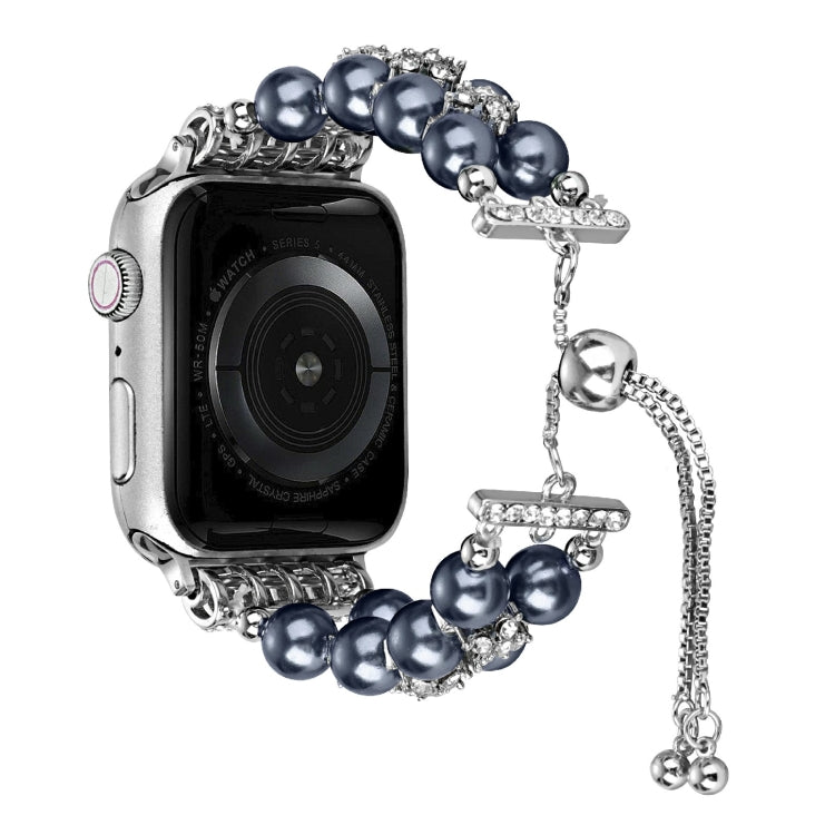 Cinturino per orologio a catena telescopica con perline a doppia fila, For Apple Watch Ultra 49mm / Series 8&7 45mm / SE 2&6&SE&5&4 44mm / 3&2&1 42mm, For Apple Watch Series 8&7 41mm / SE 2&6&SE&5&4 40mm / 3&2&1 38mm