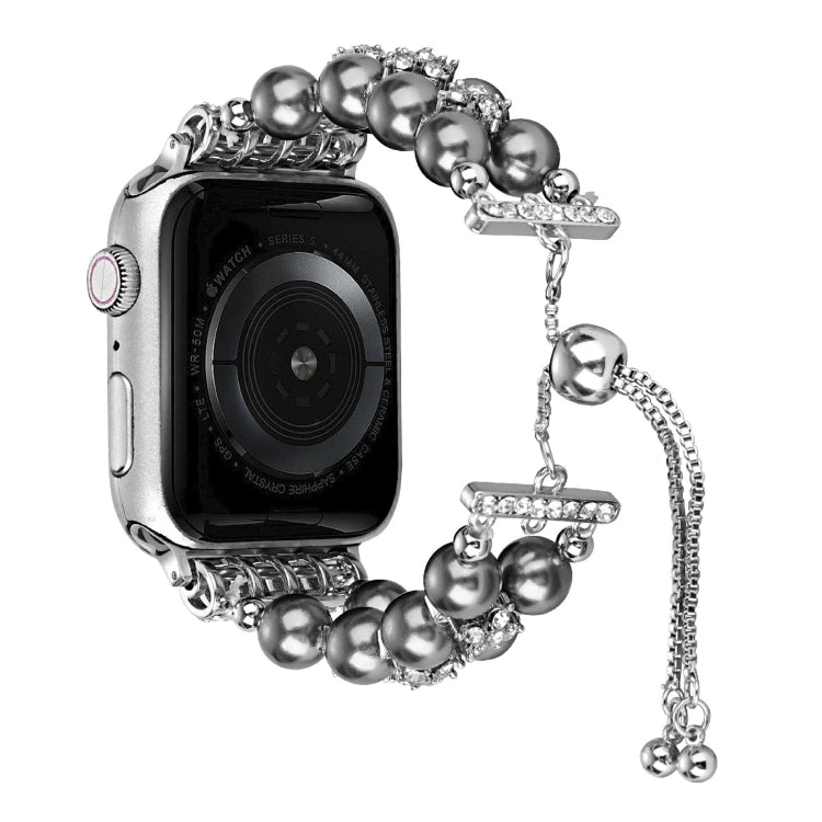 Cinturino per orologio a catena telescopica con perline a doppia fila, For Apple Watch Ultra 49mm / Series 8&7 45mm / SE 2&6&SE&5&4 44mm / 3&2&1 42mm, For Apple Watch Series 8&7 41mm / SE 2&6&SE&5&4 40mm / 3&2&1 38mm