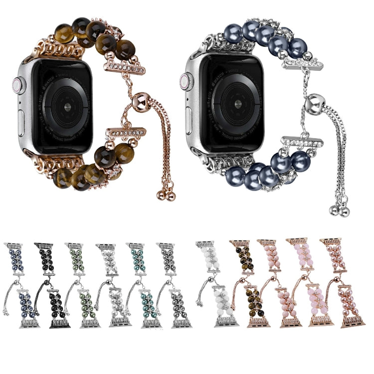 Cinturino per orologio a catena telescopica con perline a doppia fila, For Apple Watch Ultra 49mm / Series 8&7 45mm / SE 2&6&SE&5&4 44mm / 3&2&1 42mm, For Apple Watch Series 8&7 41mm / SE 2&6&SE&5&4 40mm / 3&2&1 38mm