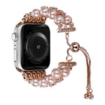 Cinturino per orologio a catena telescopica con perline a doppia fila, For Apple Watch Ultra 49mm / Series 8&7 45mm / SE 2&6&SE&5&4 44mm / 3&2&1 42mm, For Apple Watch Series 8&7 41mm / SE 2&6&SE&5&4 40mm / 3&2&1 38mm