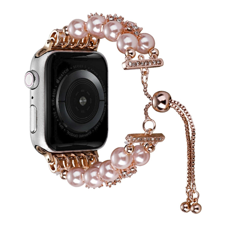 Cinturino per orologio a catena telescopica con perline a doppia fila, For Apple Watch Ultra 49mm / Series 8&7 45mm / SE 2&6&SE&5&4 44mm / 3&2&1 42mm, For Apple Watch Series 8&7 41mm / SE 2&6&SE&5&4 40mm / 3&2&1 38mm