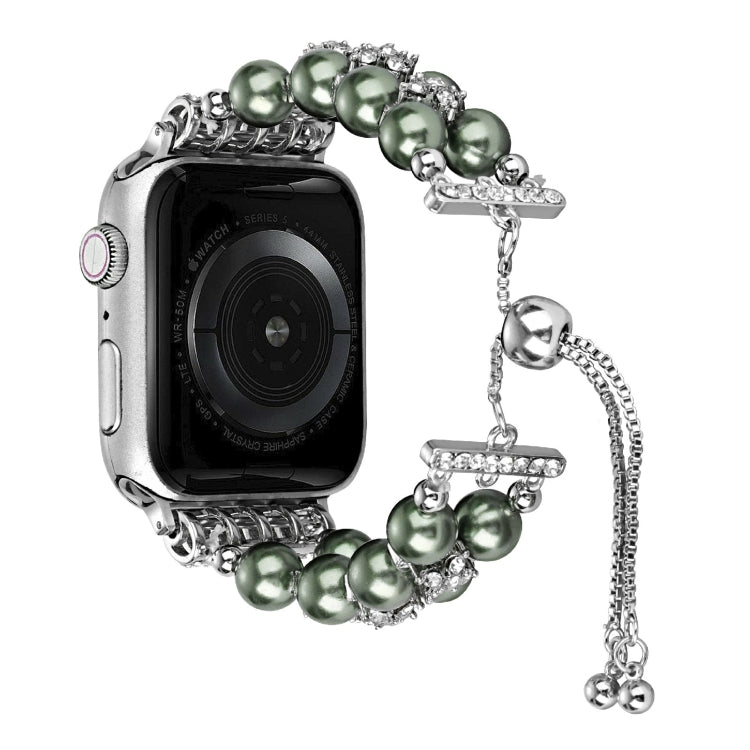 Cinturino per orologio a catena telescopica con perline a doppia fila, For Apple Watch Ultra 49mm / Series 8&7 45mm / SE 2&6&SE&5&4 44mm / 3&2&1 42mm, For Apple Watch Series 8&7 41mm / SE 2&6&SE&5&4 40mm / 3&2&1 38mm