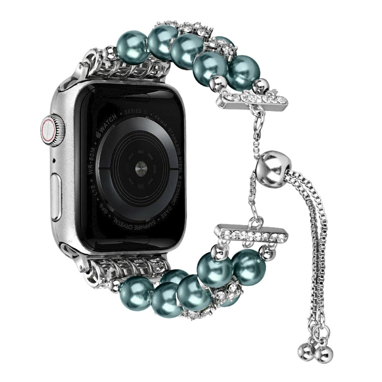 Cinturino per orologio a catena telescopica con perline a doppia fila, For Apple Watch Ultra 49mm / Series 8&7 45mm / SE 2&6&SE&5&4 44mm / 3&2&1 42mm, For Apple Watch Series 8&7 41mm / SE 2&6&SE&5&4 40mm / 3&2&1 38mm