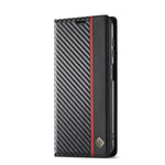 LC.IMEEKE Custodia per telefono in pelle con vibrazione orizzontale PU + TPU in fibra di carbonio, For Samsung Galaxy A24 4G