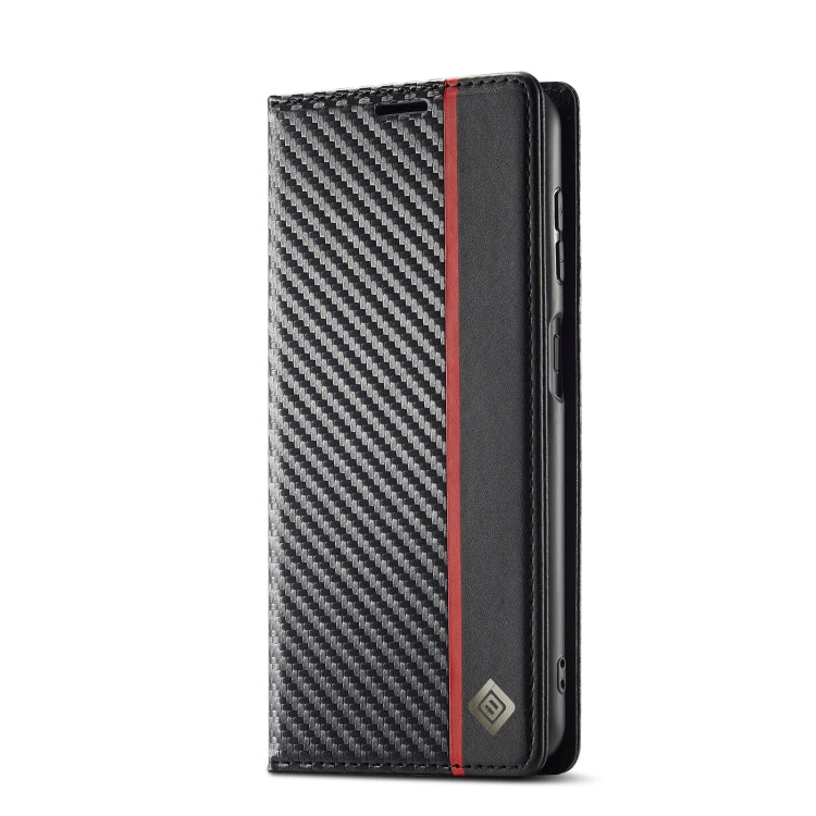 LC.IMEEKE Custodia per telefono in pelle con vibrazione orizzontale PU + TPU in fibra di carbonio, For Samsung Galaxy A24 4G