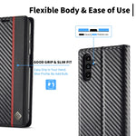 LC.IMEEKE Custodia per telefono in pelle con vibrazione orizzontale PU + TPU in fibra di carbonio, For Samsung Galaxy A24 4G