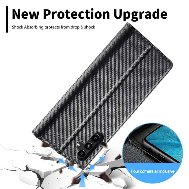 LC.IMEEKE Custodia per telefono in pelle con vibrazione orizzontale PU + TPU in fibra di carbonio, For Samsung Galaxy A24 4G
