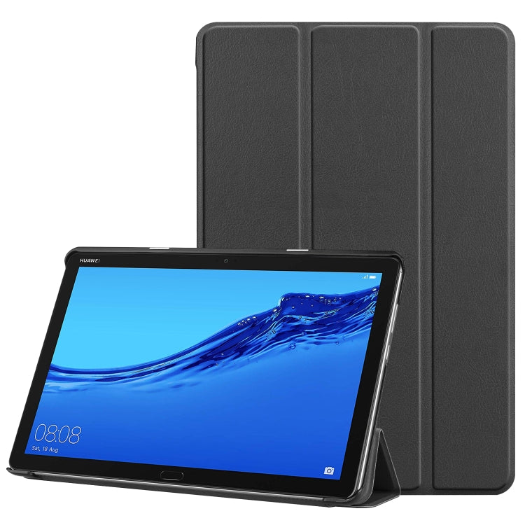 Per Huawei M5 Lite 10.0 pollici Custer Custodia in pelle a vibrazione orizzontale in puro colore con supporto a tre pieghe e con funzione Sleep / Wake-up, For Huawei MediaPad M5 Lite 10.0 inch