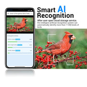 ESCAM PT389 IP66 Impermeabile 2MP PIR Rilevamento movimento Audio bidirezionale Visione notturna Telecamera WiFi con riconoscimento uccelli AI Bird Watching House, PT389