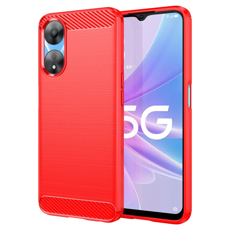 Custodia per telefono TPU in fibra di carbonio con trama spazzolata, For Realme C55, For OPPO A58 5G, For OPPO A58X 5G, For OPPO A78 5G
