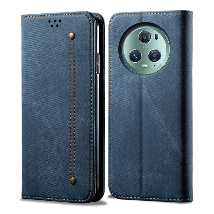 Custodia per telefono in pelle con texture denim, For Honor Magic5, For Honor Magic5 Pro, For Huawei P60/P60 Pro