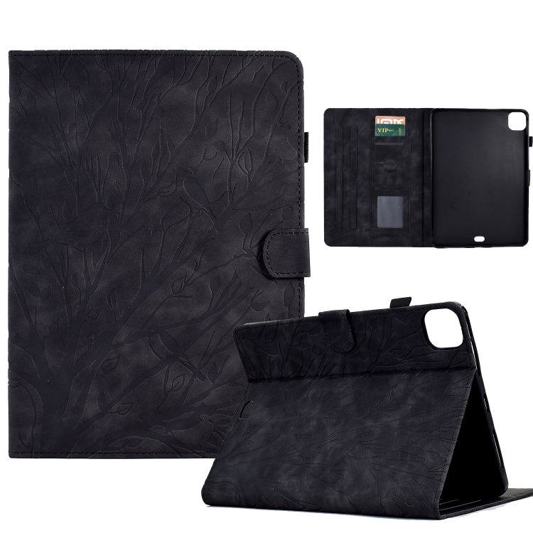 Custodia per tablet PU Fortune Tree Pressure Flower con funzione Wake-up/Sleep, For iPad 10.2 2019 2020 / iPad 10.5 2017 2019, For iPad 10.9 2022 / 2025, For iPad Air / Air 2 / 9.7 2017 2018, For iPad Pro 11 / Air 4 10.9 2020 / Air 5 10.9