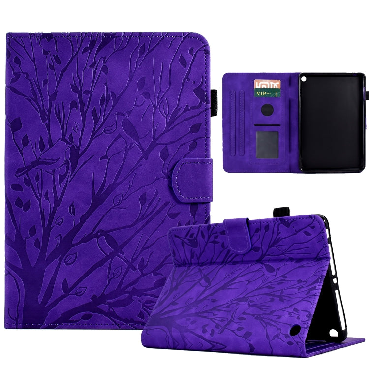 Custodia per tablet PU Fortune Tree Pressure Flower con funzione Wake-up/Sleep, For Amazon Fire HD 8 / HD 8 Plus 2020 2022, For Amazon Kindle 11th 2022, For Amazon Fire HD 10 Plus / HD 10 2021, For Amazon Fire 7 2015 2017 2019