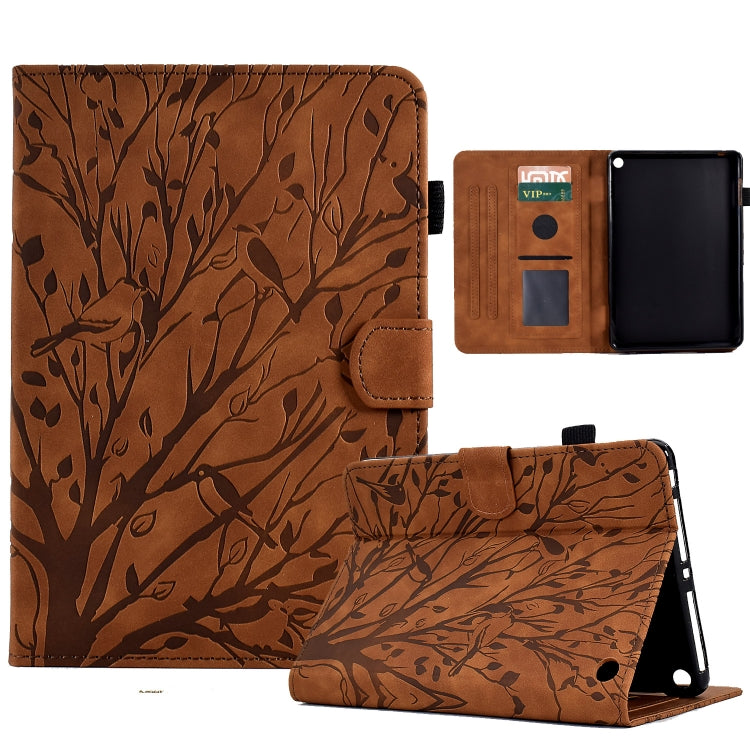Custodia per tablet PU Fortune Tree Pressure Flower con funzione Wake-up/Sleep, For Amazon Fire HD 8 / HD 8 Plus 2020 2022, For Amazon Kindle 11th 2022, For Amazon Fire HD 10 Plus / HD 10 2021, For Amazon Fire 7 2015 2017 2019