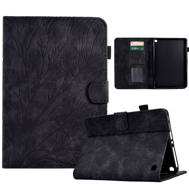 Custodia per tablet PU Fortune Tree Pressure Flower con funzione Wake-up/Sleep, For Amazon Fire HD 8 / HD 8 Plus 2020 2022, For Amazon Kindle 11th 2022, For Amazon Fire HD 10 Plus / HD 10 2021, For Amazon Fire 7 2015 2017 2019