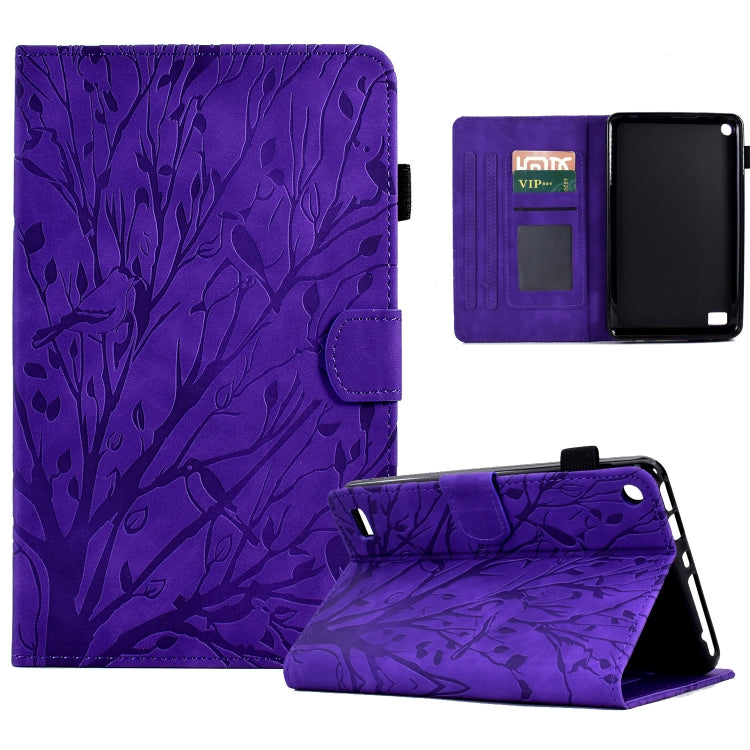 Custodia per tablet PU Fortune Tree Pressure Flower con funzione Wake-up/Sleep, For Amazon Fire HD 8 / HD 8 Plus 2020 2022, For Amazon Kindle 11th 2022, For Amazon Fire HD 10 Plus / HD 10 2021, For Amazon Fire 7 2015 2017 2019