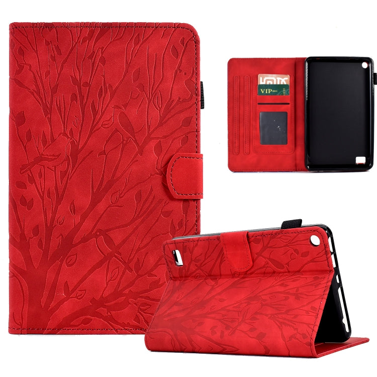 Custodia per tablet PU Fortune Tree Pressure Flower con funzione Wake-up/Sleep, For Amazon Fire HD 8 / HD 8 Plus 2020 2022, For Amazon Kindle 11th 2022, For Amazon Fire HD 10 Plus / HD 10 2021, For Amazon Fire 7 2015 2017 2019