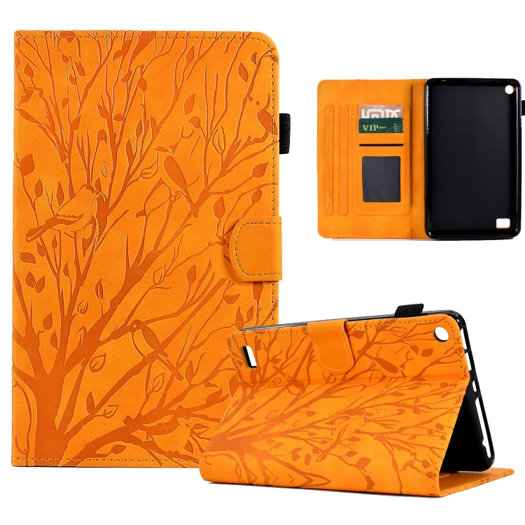 Custodia per tablet PU Fortune Tree Pressure Flower con funzione Wake-up/Sleep, For Amazon Fire HD 8 / HD 8 Plus 2020 2022, For Amazon Kindle 11th 2022, For Amazon Fire HD 10 Plus / HD 10 2021, For Amazon Fire 7 2015 2017 2019