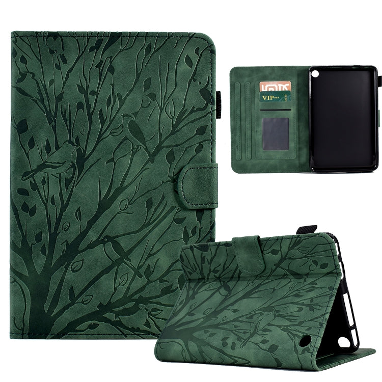 Custodia per tablet PU Fortune Tree Pressure Flower con funzione Wake-up/Sleep, For Amazon Fire 7 2022, For Amazon Kindle Paperwhite / 2 / 3 / 4, For Amazon Kindle Paperwhite 2021, For Lenovo M10 HD 2nd X306X
