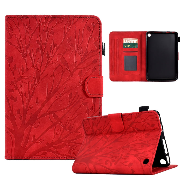 Custodia per tablet PU Fortune Tree Pressure Flower con funzione Wake-up/Sleep, For Amazon Fire 7 2022, For Amazon Kindle Paperwhite / 2 / 3 / 4, For Amazon Kindle Paperwhite 2021, For Lenovo M10 HD 2nd X306X