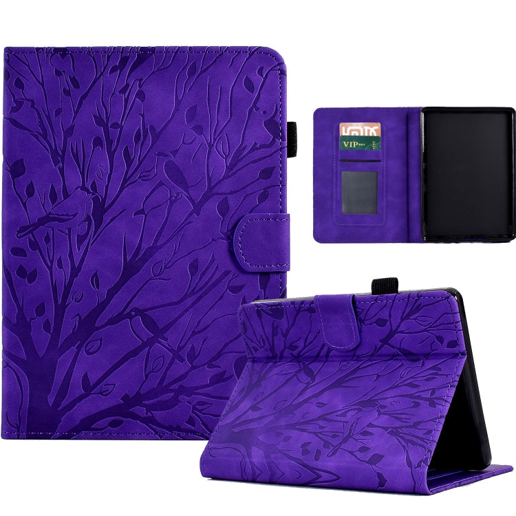 Custodia per tablet PU Fortune Tree Pressure Flower con funzione Wake-up/Sleep, For Amazon Fire 7 2022, For Amazon Kindle Paperwhite / 2 / 3 / 4, For Amazon Kindle Paperwhite 2021, For Lenovo M10 HD 2nd X306X