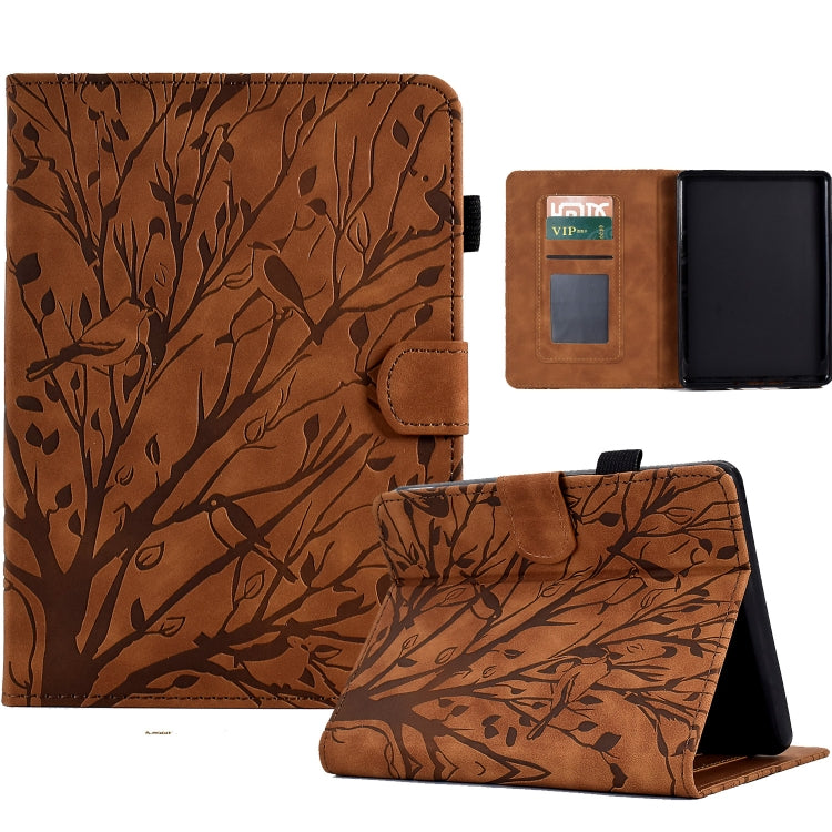 Custodia per tablet PU Fortune Tree Pressure Flower con funzione Wake-up/Sleep, For Amazon Fire 7 2022, For Amazon Kindle Paperwhite / 2 / 3 / 4, For Amazon Kindle Paperwhite 2021, For Lenovo M10 HD 2nd X306X