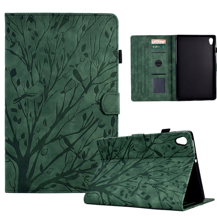 Custodia per tablet PU Fortune Tree Pressure Flower con funzione Wake-up/Sleep, For Amazon Fire 7 2022, For Amazon Kindle Paperwhite / 2 / 3 / 4, For Amazon Kindle Paperwhite 2021, For Lenovo M10 HD 2nd X306X