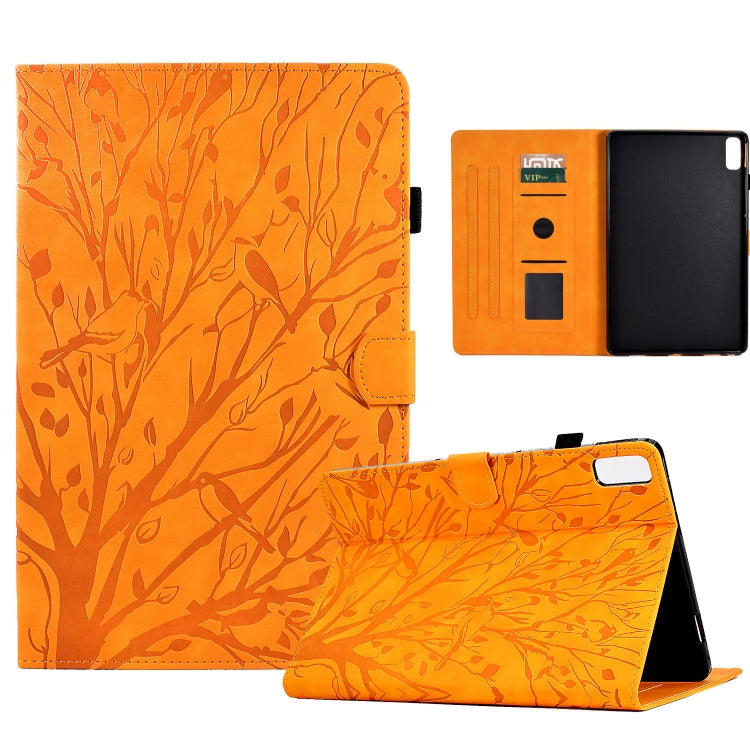 Custodia per tablet PU Fortune Tree Pressure Flower con funzione Wake-up/Sleep, For Lenovo Tab M9, For Lenovo Tab M10 Gen 3, For Lenovo M10 Plus, For Lenovo Tab M10 Plus 3rd Gen