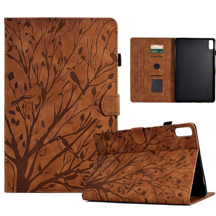 Custodia per tablet PU Fortune Tree Pressure Flower con funzione Wake-up/Sleep, For Lenovo Tab M9, For Lenovo Tab M10 Gen 3, For Lenovo M10 Plus, For Lenovo Tab M10 Plus 3rd Gen